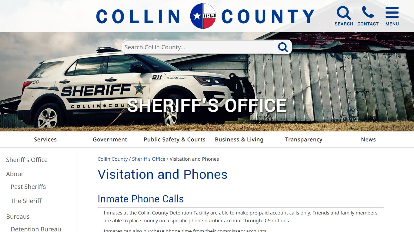 Sheriff's Office Visitation and Phones - Collin County